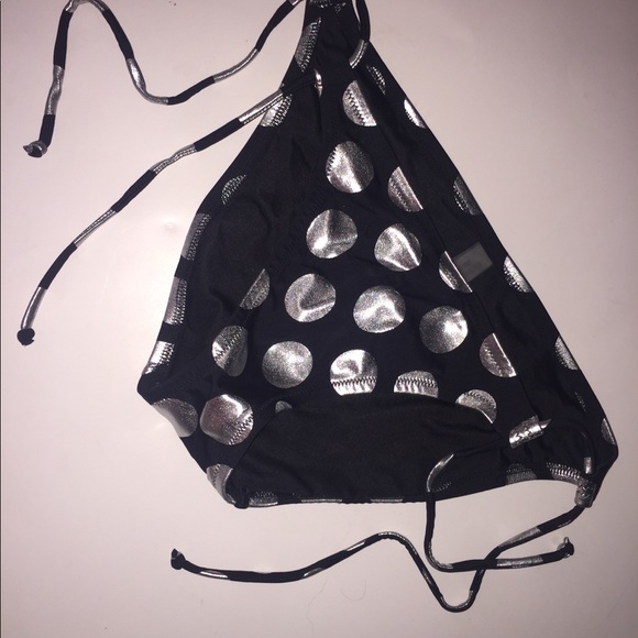 VS Medium Black & Silver Polka Dot Bikini Bottoms swimwear - Picture 5 of 7